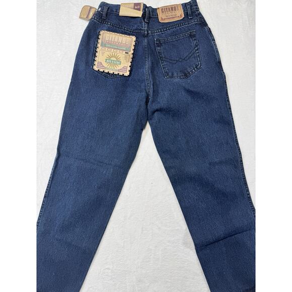 Gitano Jeans Tapered Leg Mom Jean Relaxed Size 12 Over-Dyed Denim Dark Wash NWT - Picture 1 of 7